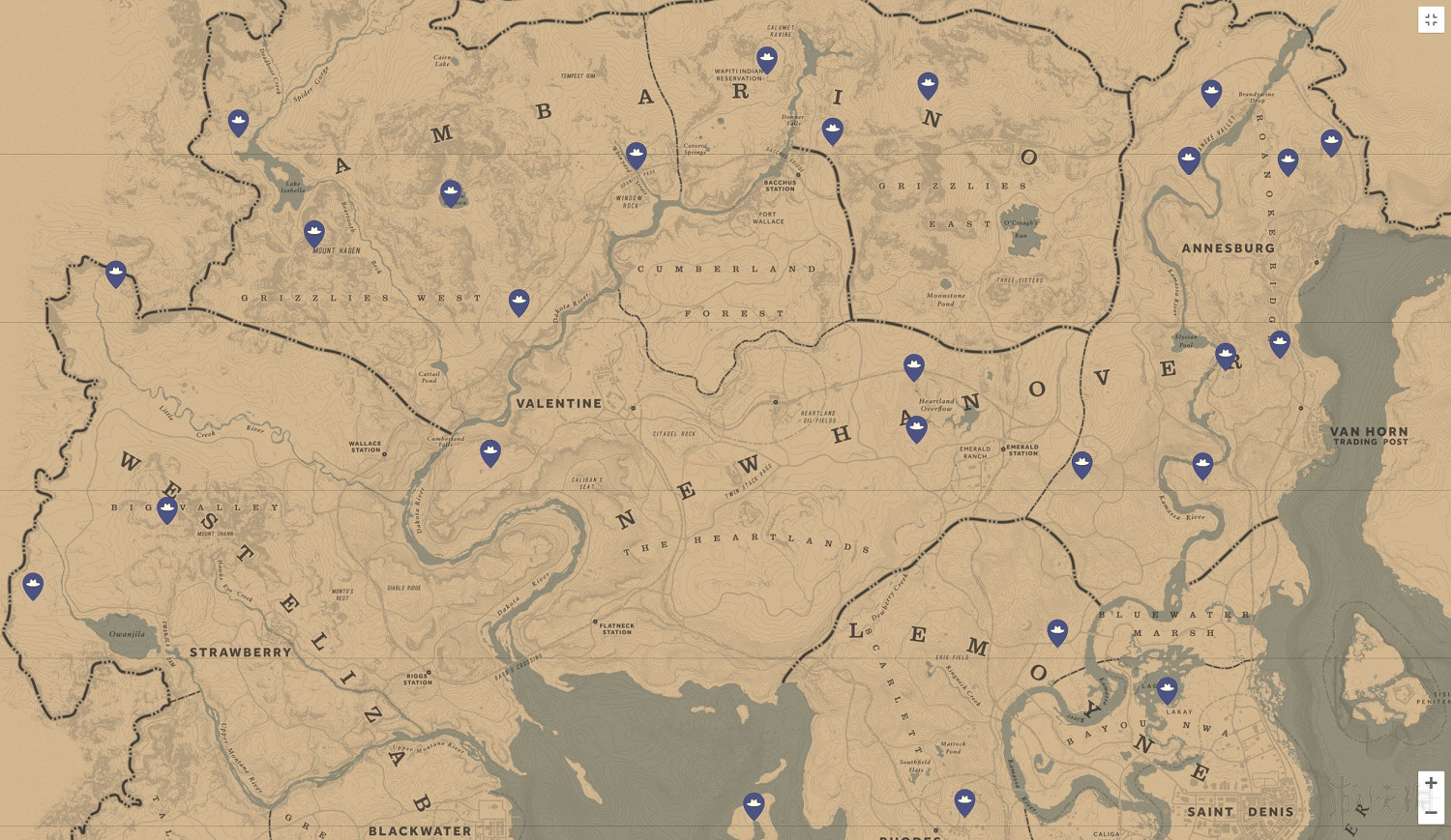 《荒野大鏢客2》收集地圖全匯總 有哪些收集要素？
