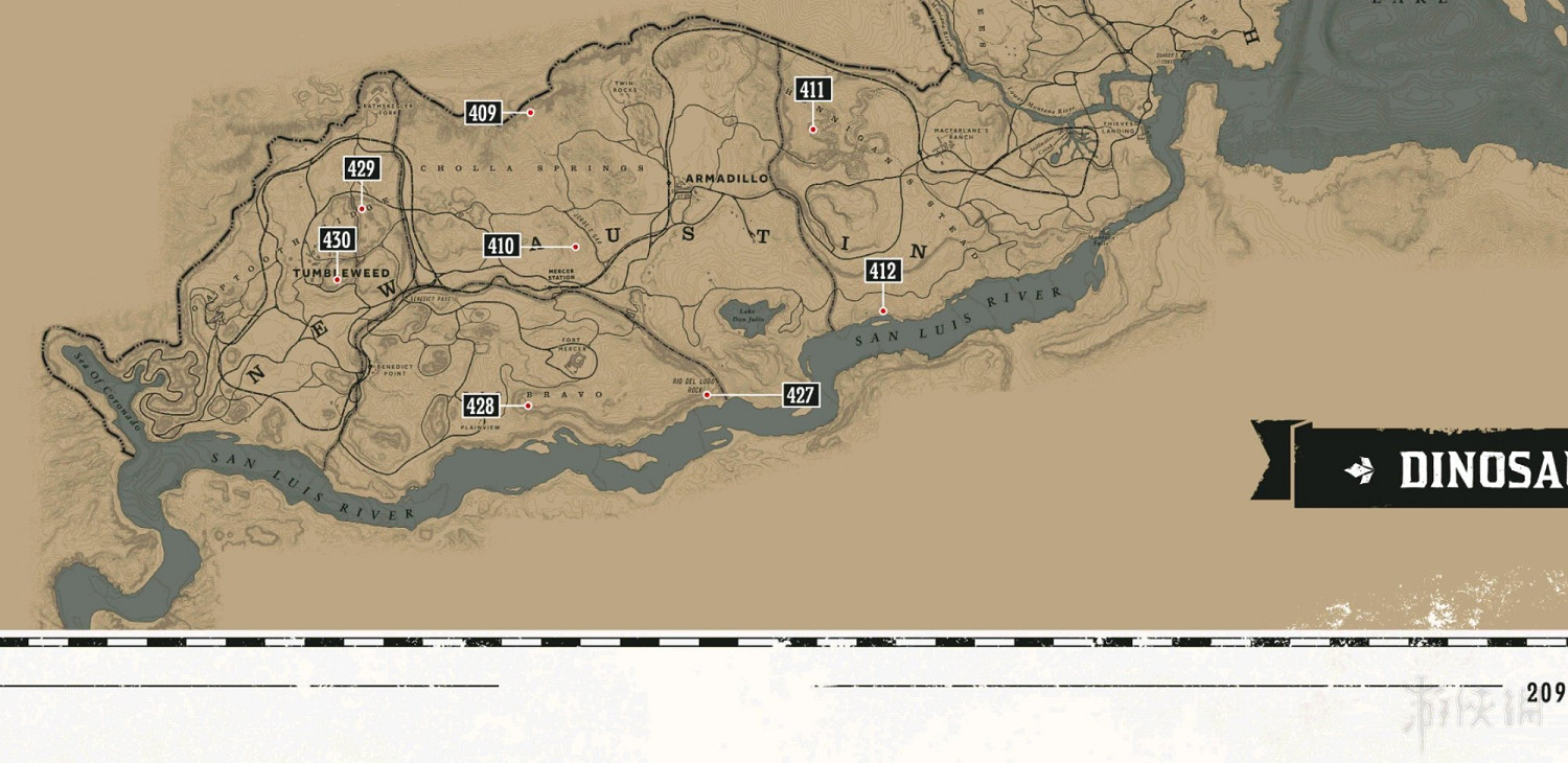 《荒野大鏢客2》恐龍化石在哪裡 全恐龍化石地圖示注 《荒野大鏢客2》恐龍化石在哪裡 全恐龍化石地圖示注