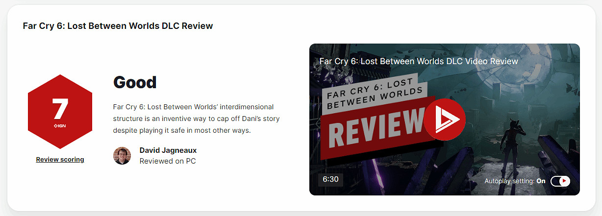 IGN為《極地戰嚎6》DLC打出7分評價：創造性多維結構