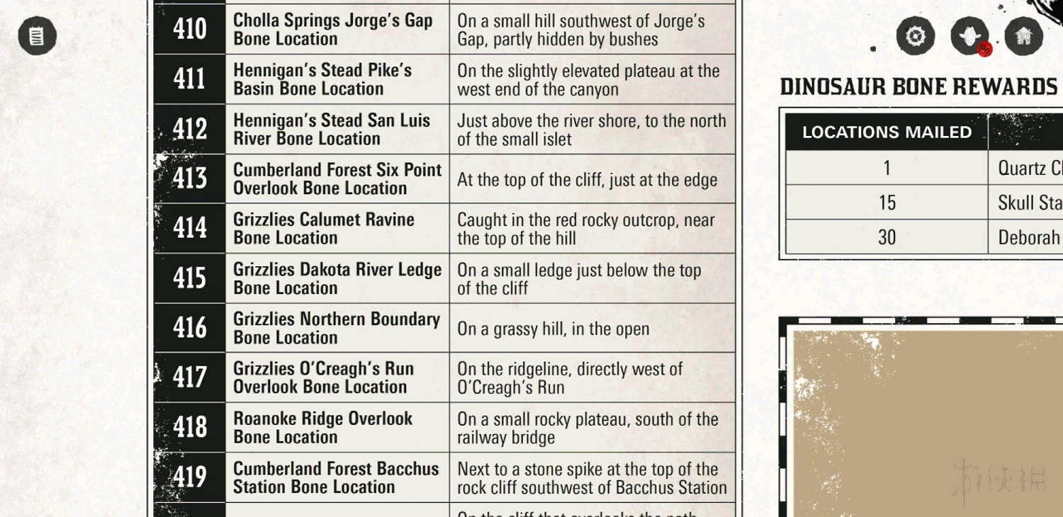 《荒野大鏢客2》恐龍化石在哪裡 全恐龍化石地圖示注 《荒野大鏢客2》恐龍化石在哪裡 全恐龍化石地圖示注