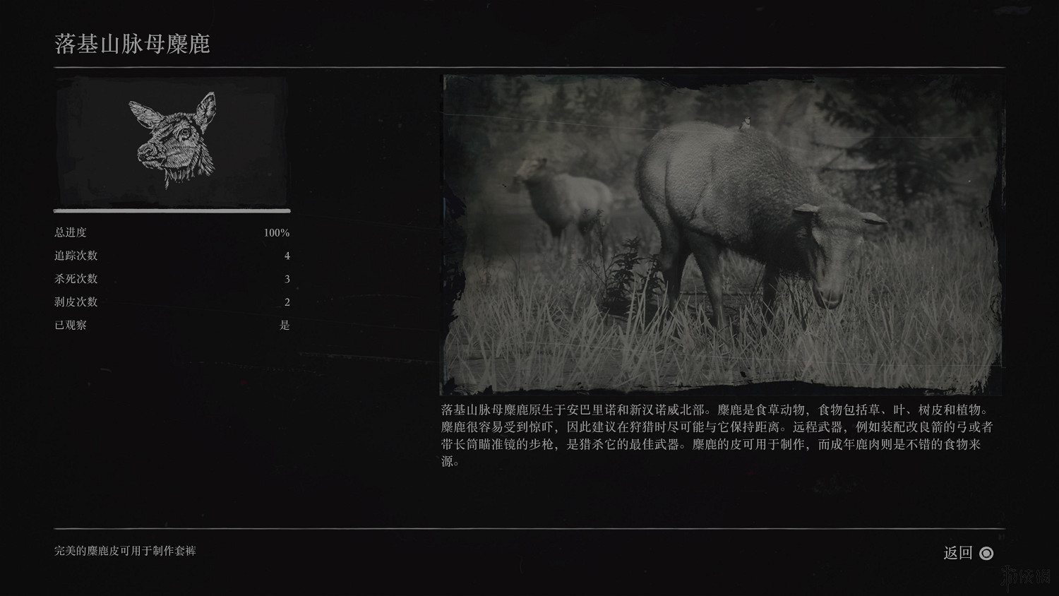 《荒野大鏢客2》全動物圖鑒訊息匯總 全動物獎杯要點分享