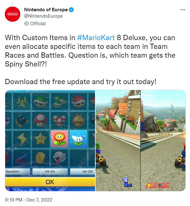 NS《馬裡奧賽車8》發布重大免費更新「自定義道具」 NS《馬裡奧賽車8》發布重大免費更新「自定義道具」