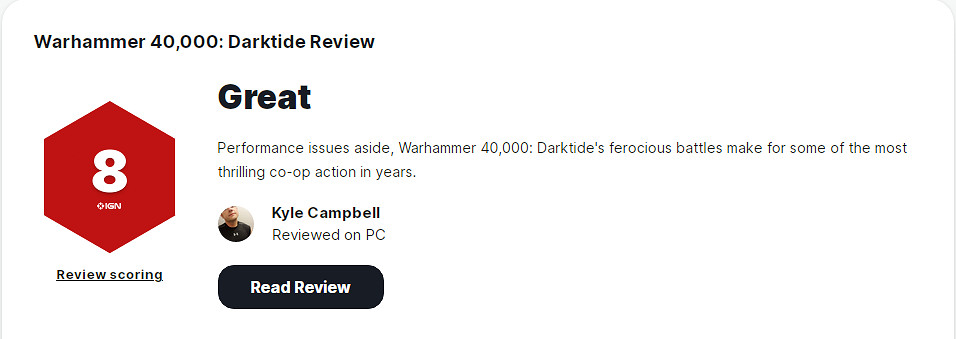 《戰鎚40K：暗潮》媒體讚譽 IGN和PC Gamer均給出8分