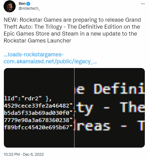 R星啟動器程式碼泄露《GTA三部曲》將來有可能登Epic和Steam R星啟動器程式碼泄露《GTA三部曲》將來有可能登Epic和Steam