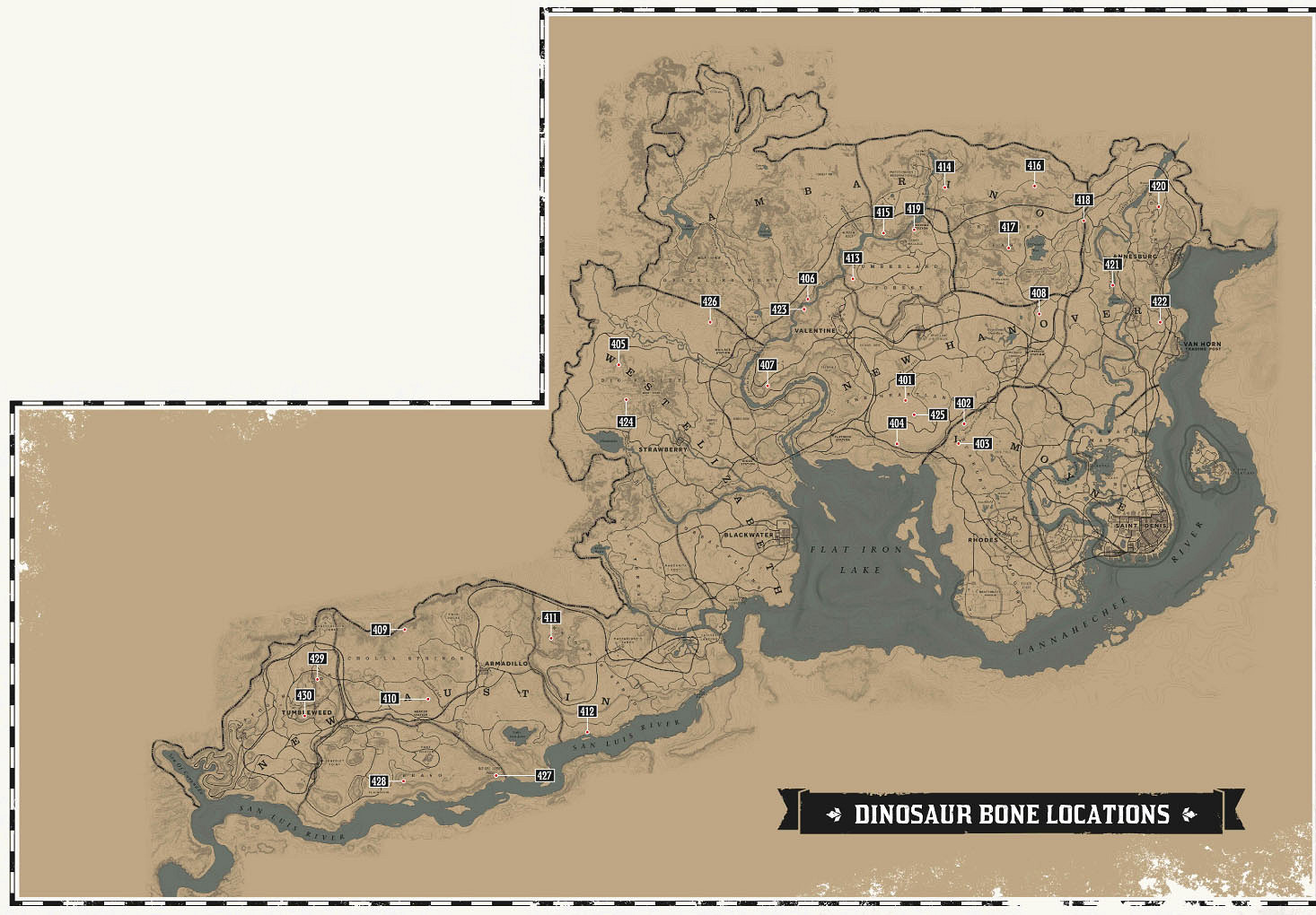 《荒野大鏢客2》恐龍骨在哪裡？全恐龍骨收集位置一覽