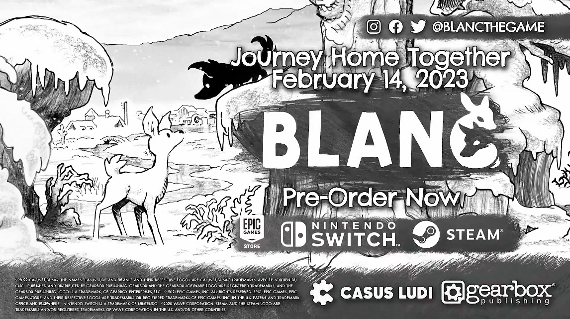 狼崽和小鹿一起冒險！雙人合作《白之旅》情人節發售