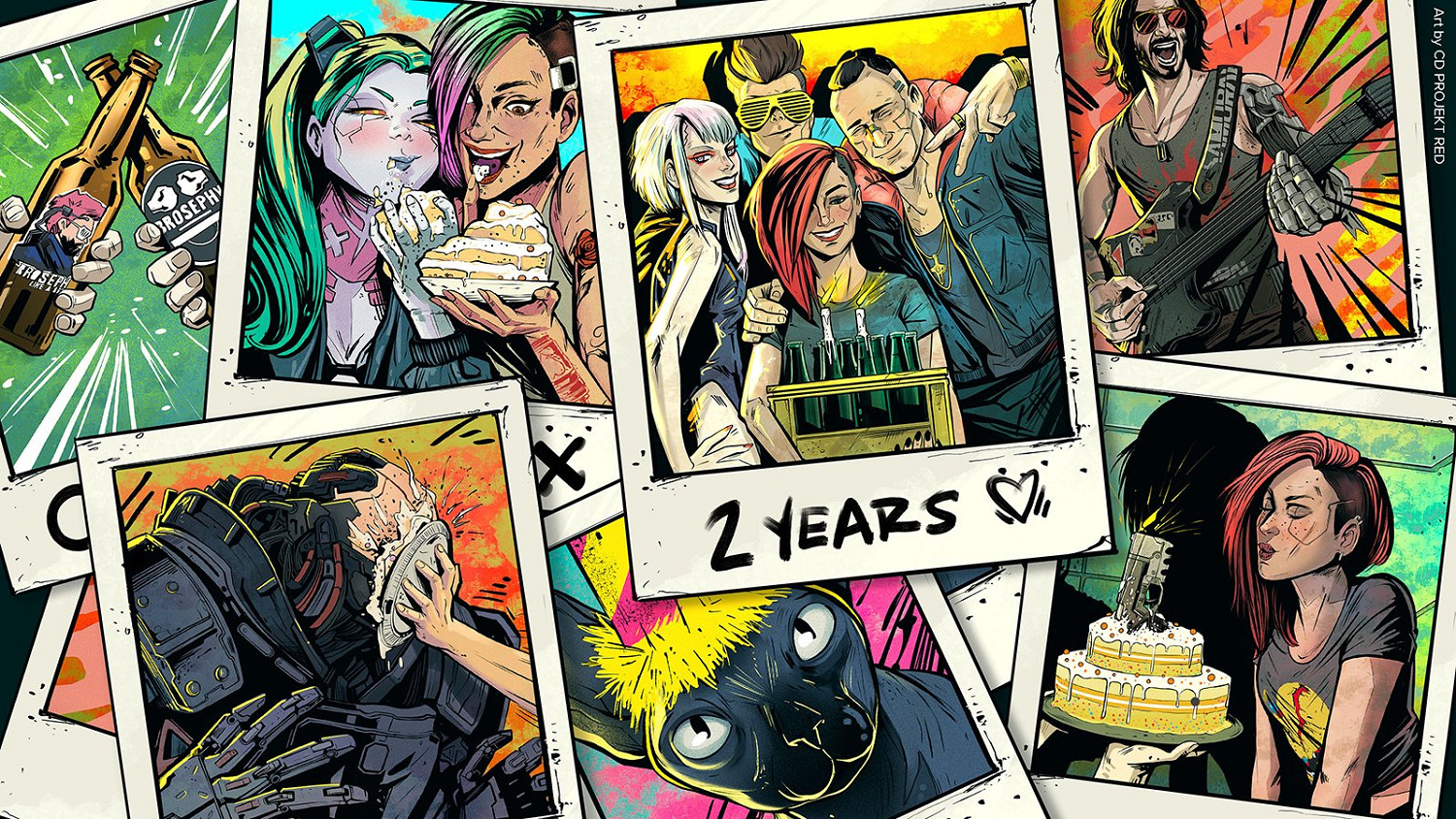 CDPR慶祝《電馭叛客2077》發售兩周年 生日賀圖公開