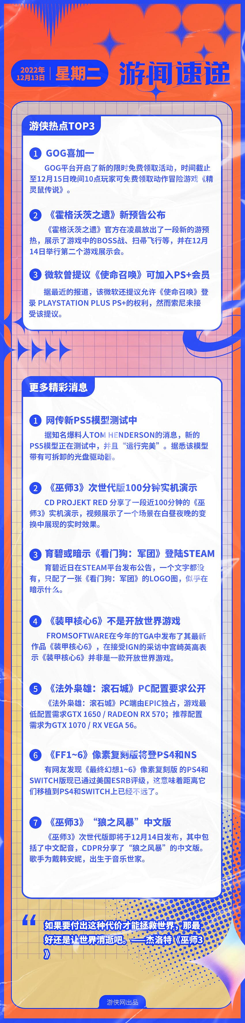 早報:《霍格華茲之遺》15日舉行遊戲展 GOG喜加一 早報:《霍格華茲之遺》15日舉行遊戲展 GOG喜加一