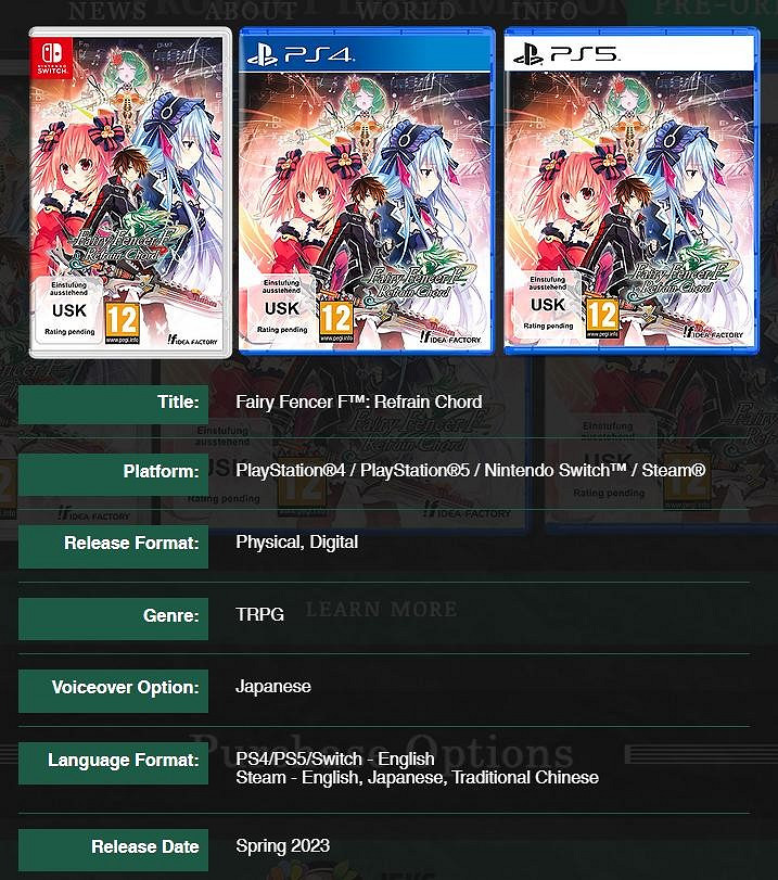 《妖精劍士F:Refrain Chord》海外版2023年春發售 Steam支援中文 《妖精劍士F:Refrain Chord》海外版2023年春發售 Steam支援中文