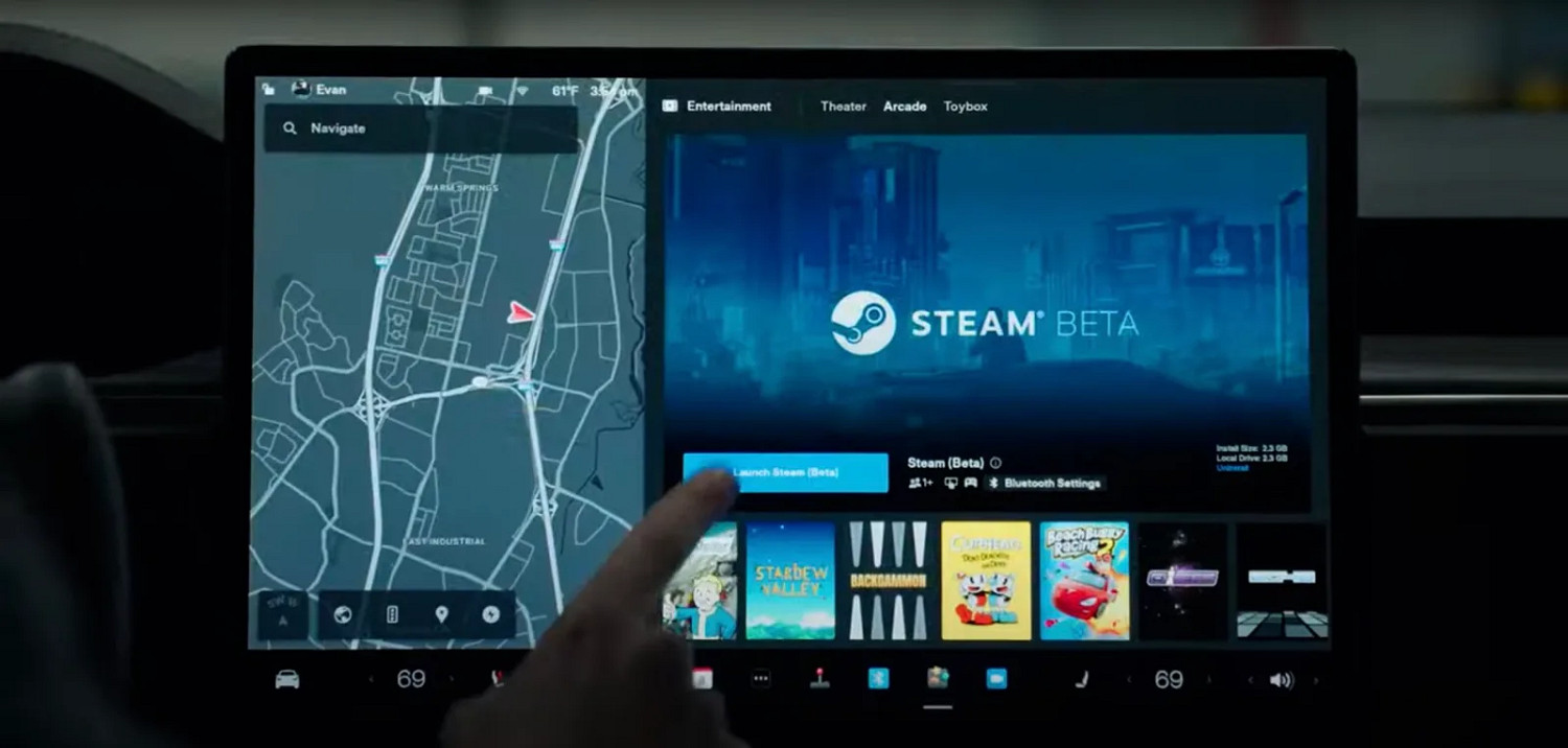 我買車就是為玩遊戲!Steam測試版現已登錄特斯拉車機 我買車就是為玩遊戲!Steam測試版現已登錄特斯拉車機