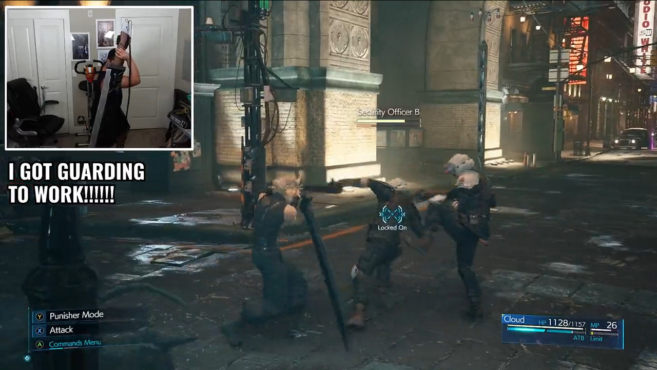 比健身環還能健身！大神自製破壞劍操控遊玩《FF7:re》