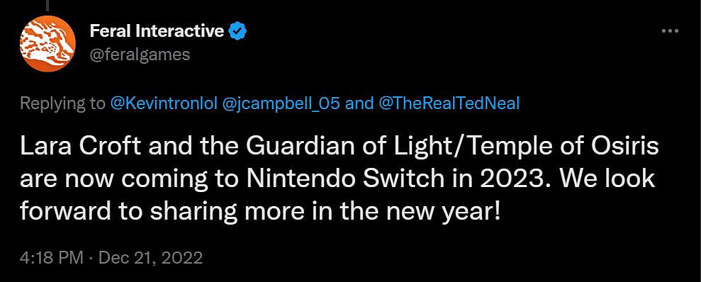 古墓奇兵兩部外傳Switch版跳票！經典款勞拉2023年回歸