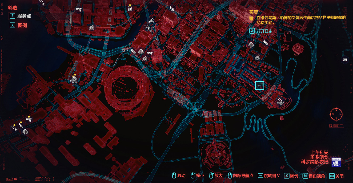 《電馭叛客2077》服務點在哪 服務點地圖位置詳解