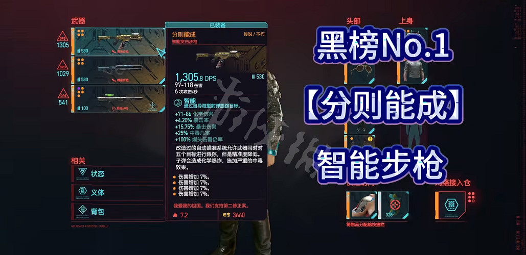 《電馭叛客2077》什麽武器好用？1.6武器紅黑榜介紹