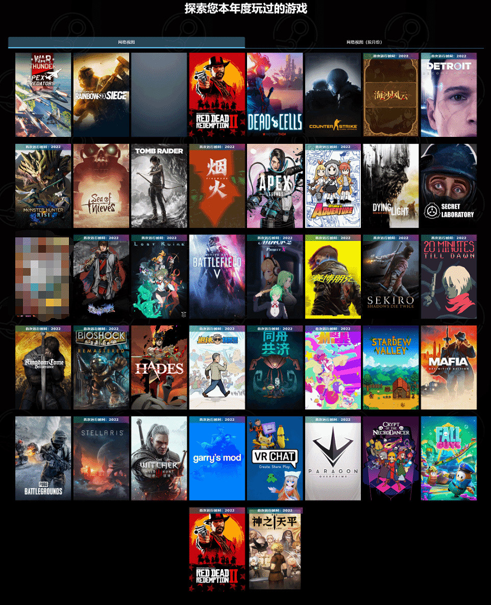 2022年你都玩了啥？Steam推出年度遊戲資料回顧專題頁