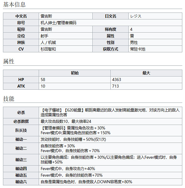 《彈射世界》機人紳士雷吉斯怎麽樣 雷吉斯技能介紹
