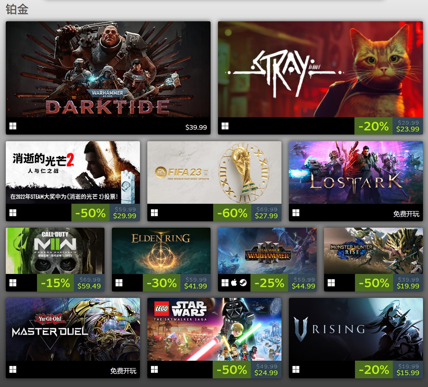 Steam公布2022遊戲排行榜 法環、消光2榮登鉑金級！