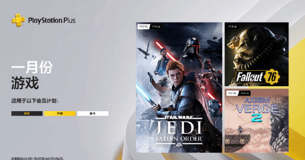 1月PS+會免遊戲開放領取：《輻射76》《星戰絕地》等