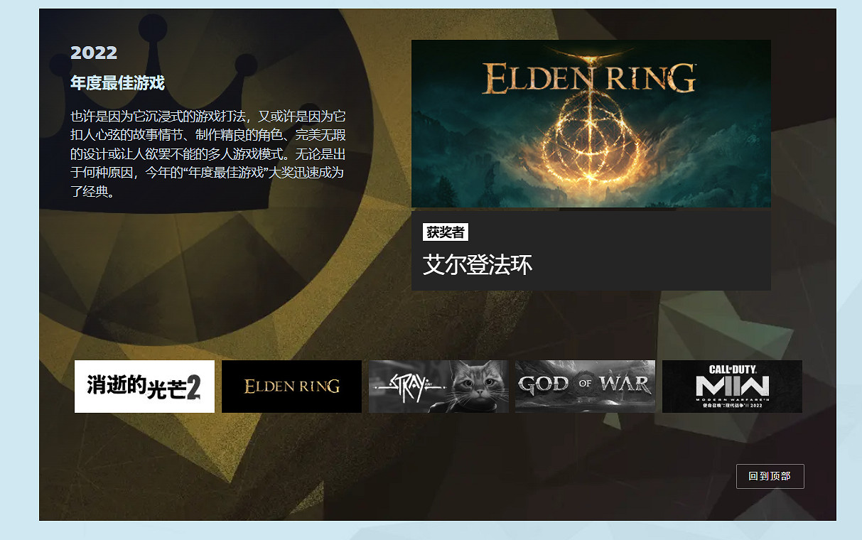 2022年Steam大獎名單揭曉！《艾爾登法環》年度最佳遊戲