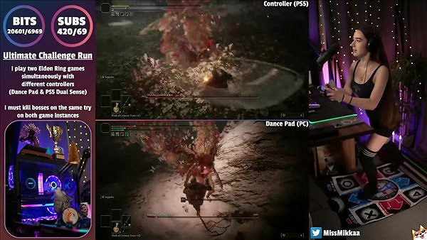 女主播一心二用雙開挑戰《艾爾登法環》女武神Boss! 女主播一心二用雙開挑戰《艾爾登法環》女武神Boss!