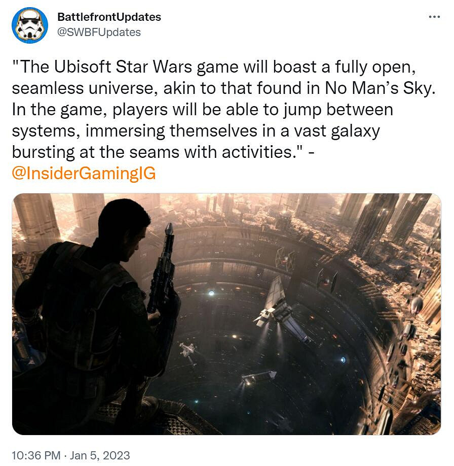 傳育碧《星際大戰》類似無人深空:開放式無縫宇宙! 傳育碧《星際大戰》類似無人深空:開放式無縫宇宙!