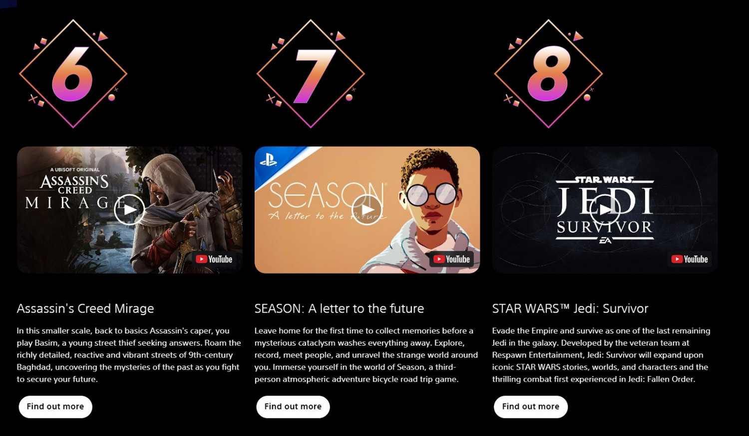 PlayStation官網公布2023年可以期待的23款遊戲