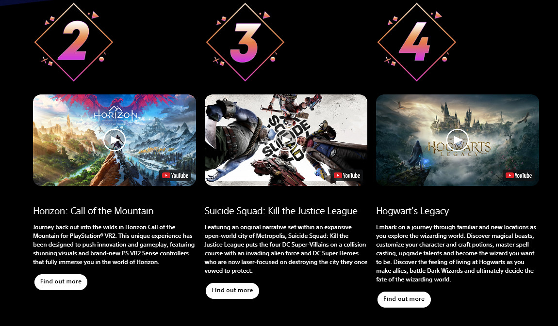 PlayStation上線2023年遊戲推薦頁面 23大作將於今年推出