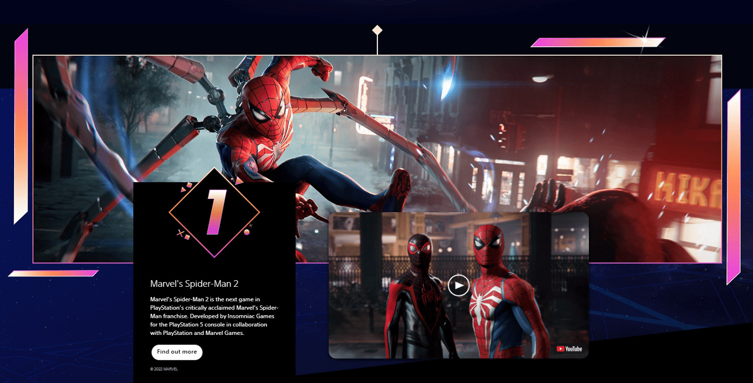 PlayStation上線2023年遊戲推薦頁面 23大作將於今年推出