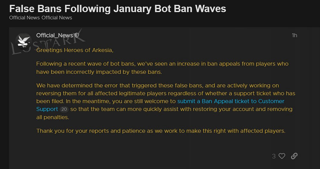 《失落的方舟》大量玩家因長期未登錄被永久封禁！