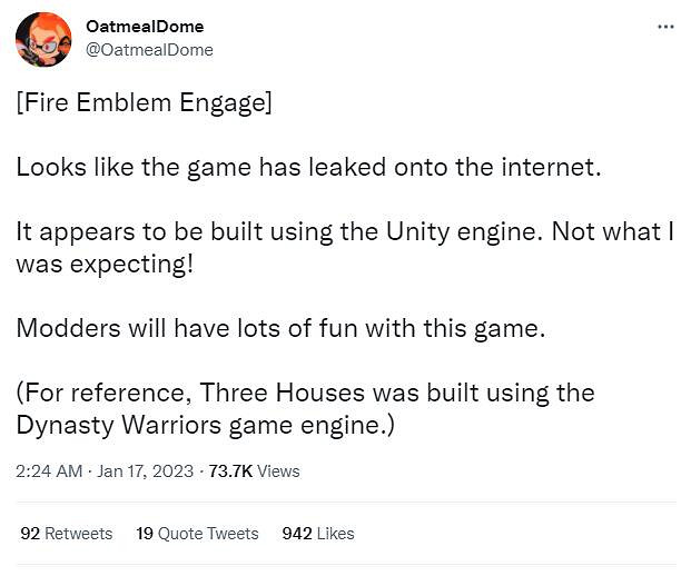 《火焰紋章：Engage》提前偷跑！ROM已在網路上泄露