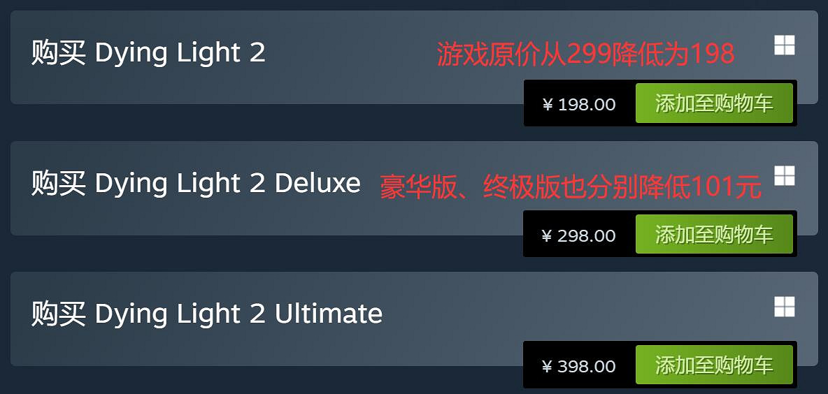 好消息!《垂死之光2》Steam中國基礎定價大幅降低 好消息!《垂死之光2》Steam中國基礎定價大幅降低