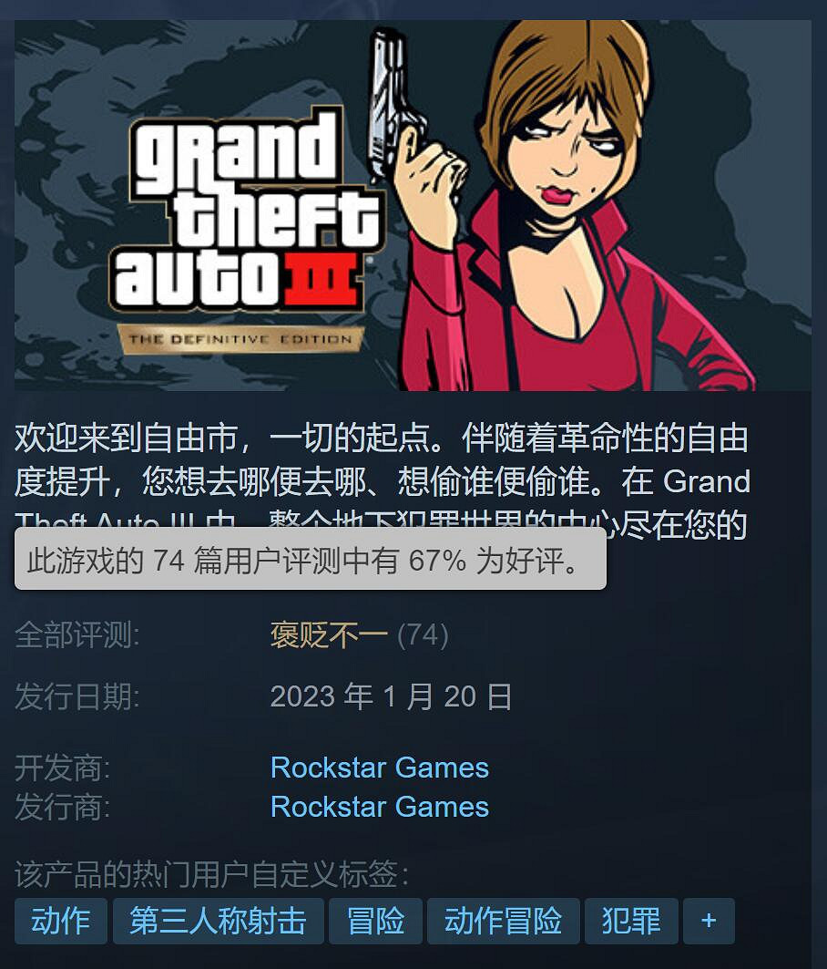 《GTA:三部曲》Steam發售!情懷拉滿 優化依然稀爛 《GTA:三部曲》Steam發售!情懷拉滿 優化依然稀爛