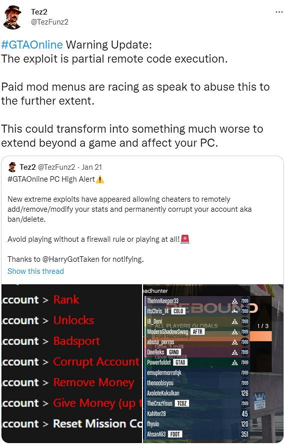 《GTAOL》駭客可以破壞遊戲資料 並對玩家PC機造成影響
