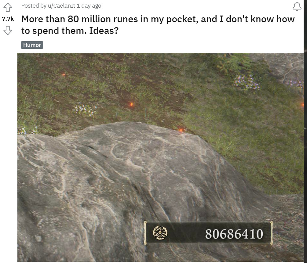 《艾爾登法環》“倉鼠玩家”已囤超過8000萬的盧恩！