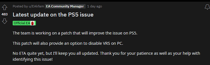 《絕命異次元 重製版》PS5版驚現Bug!EA表示正在修復中 《絕命異次元 重製版》PS5版驚現Bug!EA表示正在修復中