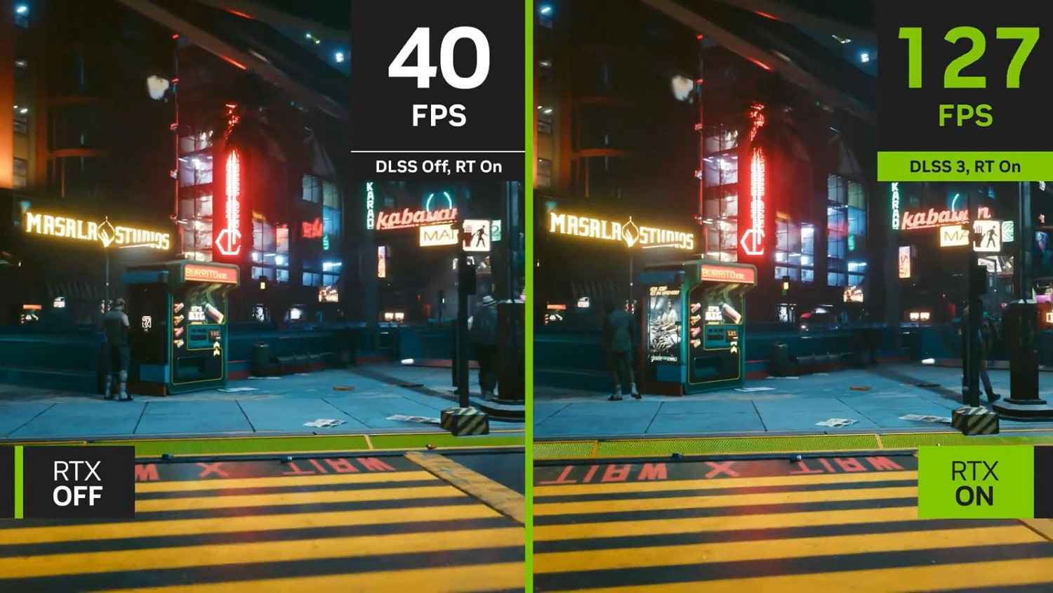 《賽博2077》DLSS3開、關對比 幀數提升原地起飛！