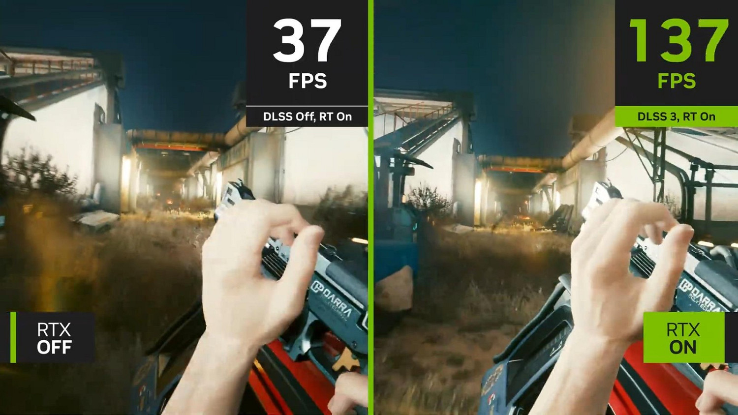 《賽博2077》DLSS3開、關對比 幀數提升原地起飛！