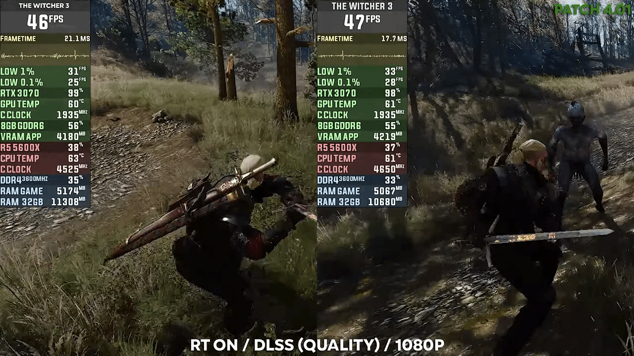 網友分享次世代《巫師3》新老版本對比 幀數相差明顯