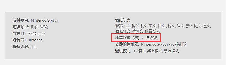 《塞爾達王國之淚》容量成為Switch第一方最大遊戲！