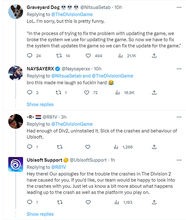 《全境封鎖2》遇技術問題無法更新 玩家們對育碧失望