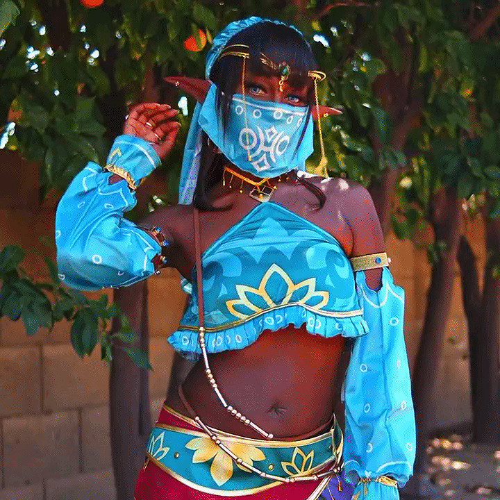 誰不喜歡女裝呢？黑妹Cos《曠野之息》林克：眼神嫵媚