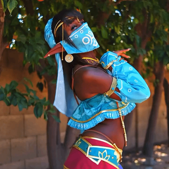 誰不喜歡女裝呢？黑妹Cos《曠野之息》林克：眼神嫵媚