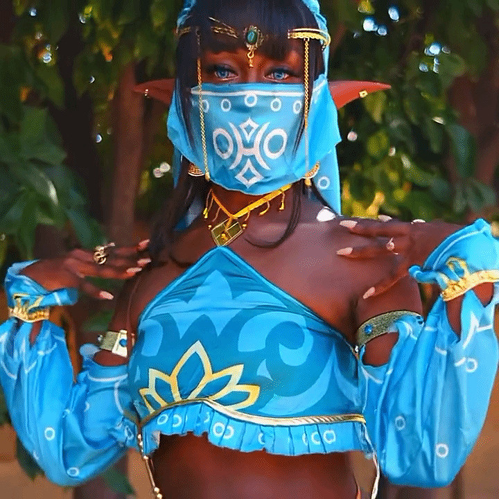 誰不喜歡女裝呢？黑妹Cos《曠野之息》林克：眼神嫵媚