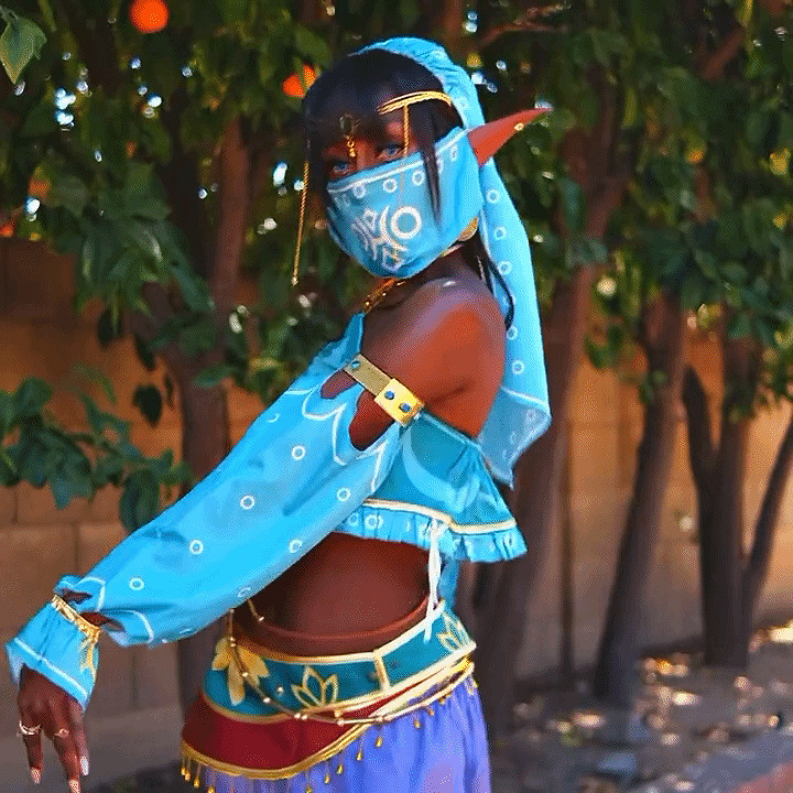 誰不喜歡女裝呢？黑妹Cos《曠野之息》林克：眼神嫵媚