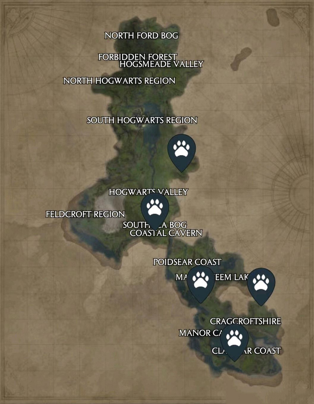 《霍格華茲的傳承》神奇動物在哪?神奇動物巢穴位置地圖 《霍格華茲的傳承》神奇動物在哪?神奇動物巢穴位置地圖