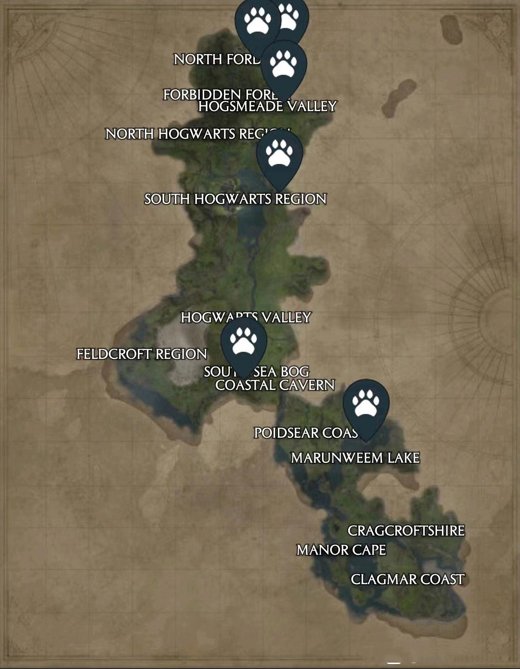 《霍格華茲的傳承》神奇動物在哪?神奇動物巢穴位置地圖 《霍格華茲的傳承》神奇動物在哪?神奇動物巢穴位置地圖