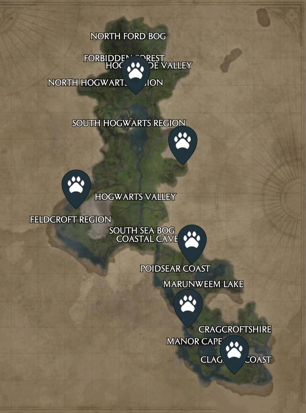 《霍格華茲的傳承》神奇動物在哪?神奇動物巢穴位置地圖 《霍格華茲的傳承》神奇動物在哪?神奇動物巢穴位置地圖