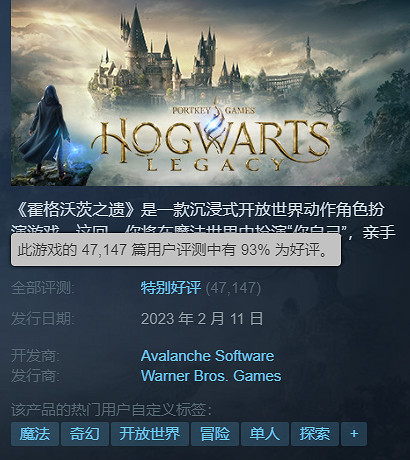 根本停不下來《霍格華茲之遺》熱度持續暴漲口碑堅挺 根本停不下來《霍格華茲之遺》熱度持續暴漲口碑堅挺