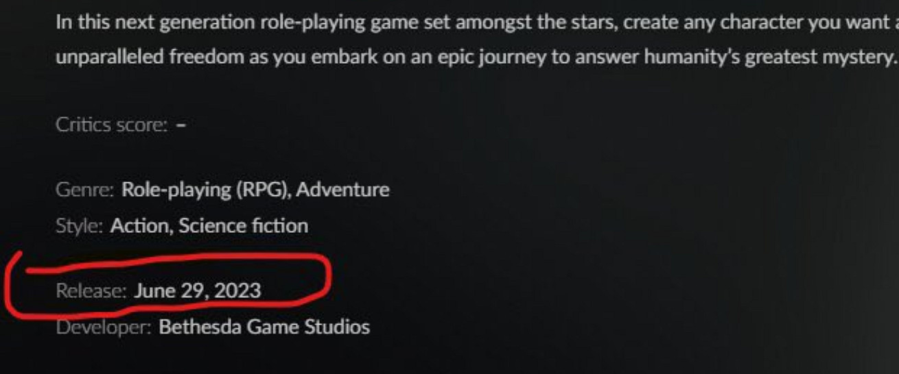 傳聞:GOG Galaxy泄露B社《星空》發售日為6月29號! 傳聞:GOG Galaxy泄露B社《星空》發售日為6月29號!