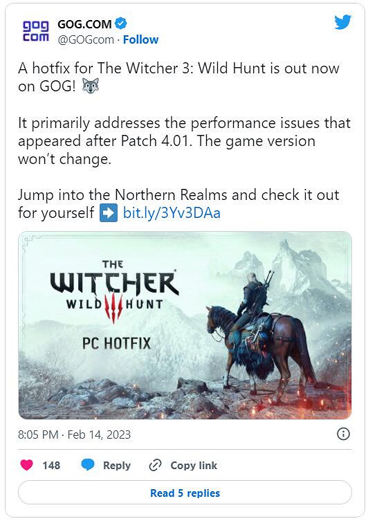 《巫師3》次世代版發布新更新檔 解決上個更新檔導致的問題